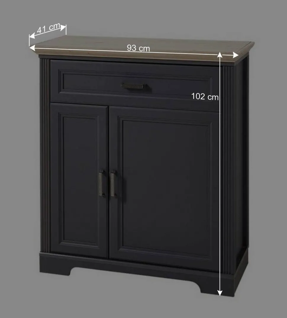 Landhaus Schuhschrank in Dunkelgrau - Thumbs