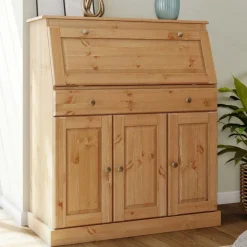Landhaus Sekretär aus Kiefer Massivholz - Brindusa