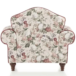 Landhaus Sessel und Hocker Set - Baonga (zweiteilig)