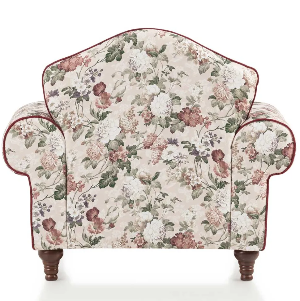 Landhaus Sessel und Hocker Set - Baonga (zweiteilig)