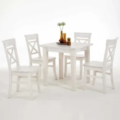 Landhaus Sitzgruppe Onesti in Weiß (fünfteilig)