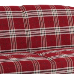 Landhaus Sofa in Rot mit Karomuster - Lyatea