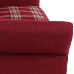 Landhaus Sofa in Rot mit Karomuster - Lyatea