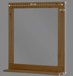 Landhaus Spiegel mit Ablage & Holzrahmen - Vlarenzo