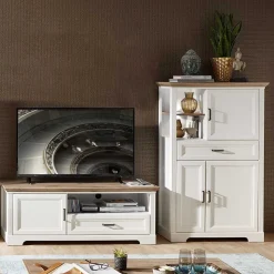 Landhaus TV Bank & Highboard - Sinolita (zweiteilig)