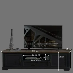 Landhaus TV Bank & Wandregal zweifarbig - Thumbs (zweiteilig)