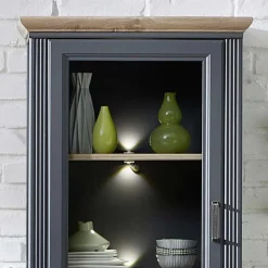 Landhaus TV Lowboard & Standvitrine - Thumbs (zweiteilig)