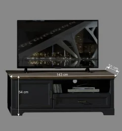 Landhaus TV Lowboard & Standvitrine - Thumbs (zweiteilig)