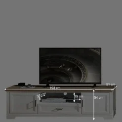 Landhaus TV Lowboard & Wandregal Set - Sinolita (zweiteilig)