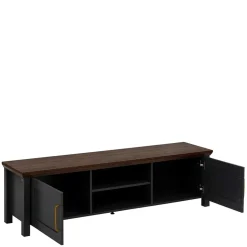 Landhaus TV-Board in Dunkelgrau - Mivaldana