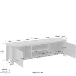 Landhaus TV-Board in Dunkelgrau - Mivaldana