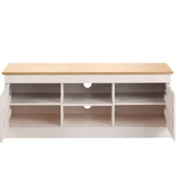 Landhaus TV-Board in Weiß und Kiefer Honig - Zentra