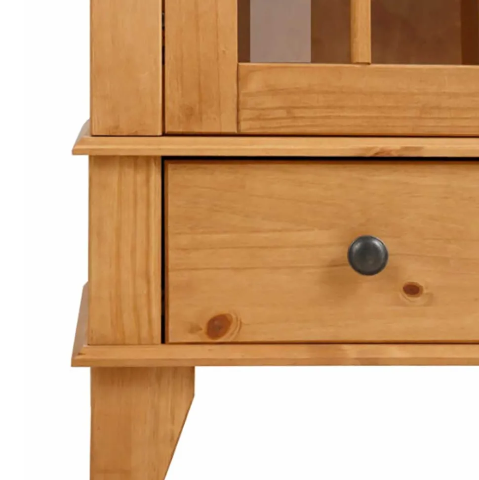 Landhaus Vitrine aus Kiefer Massivholz - Anyamie