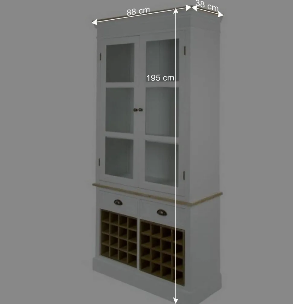 Landhaus Vitrine Calavon in Weiß
