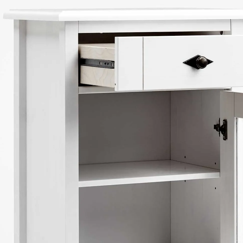 Landhaus Vitrine fürs Badezimmer in Weiß - Satumare