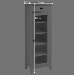 Landhaus Vitrine fürs Badezimmer in Weiß - Satumare