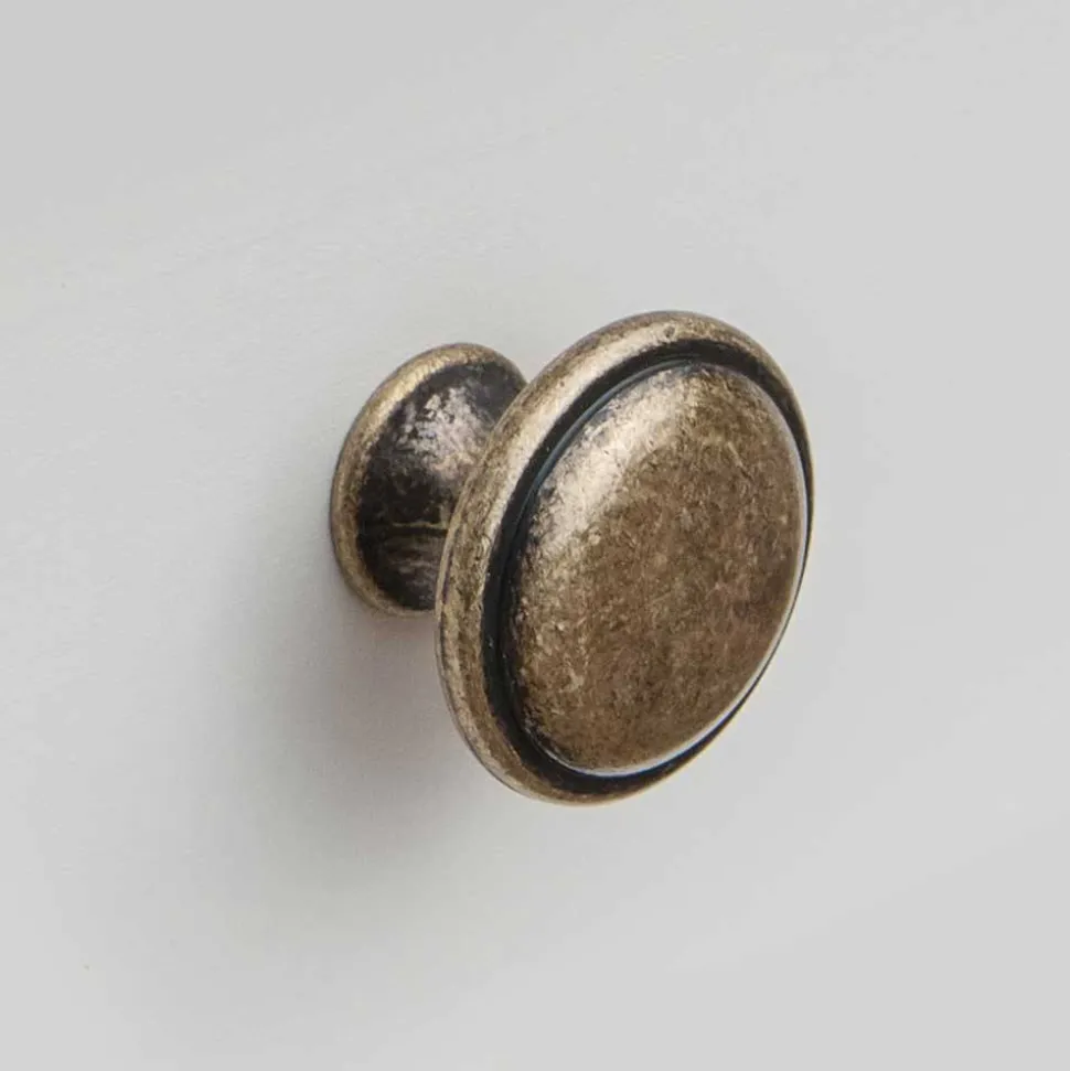 Landhaus Vitrine in Weiß mit Nussbaum Braun - Manipur