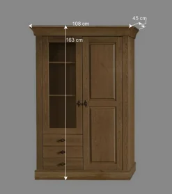 Landhaus Vitrine Piatra in Kiefer Natur gelaugt