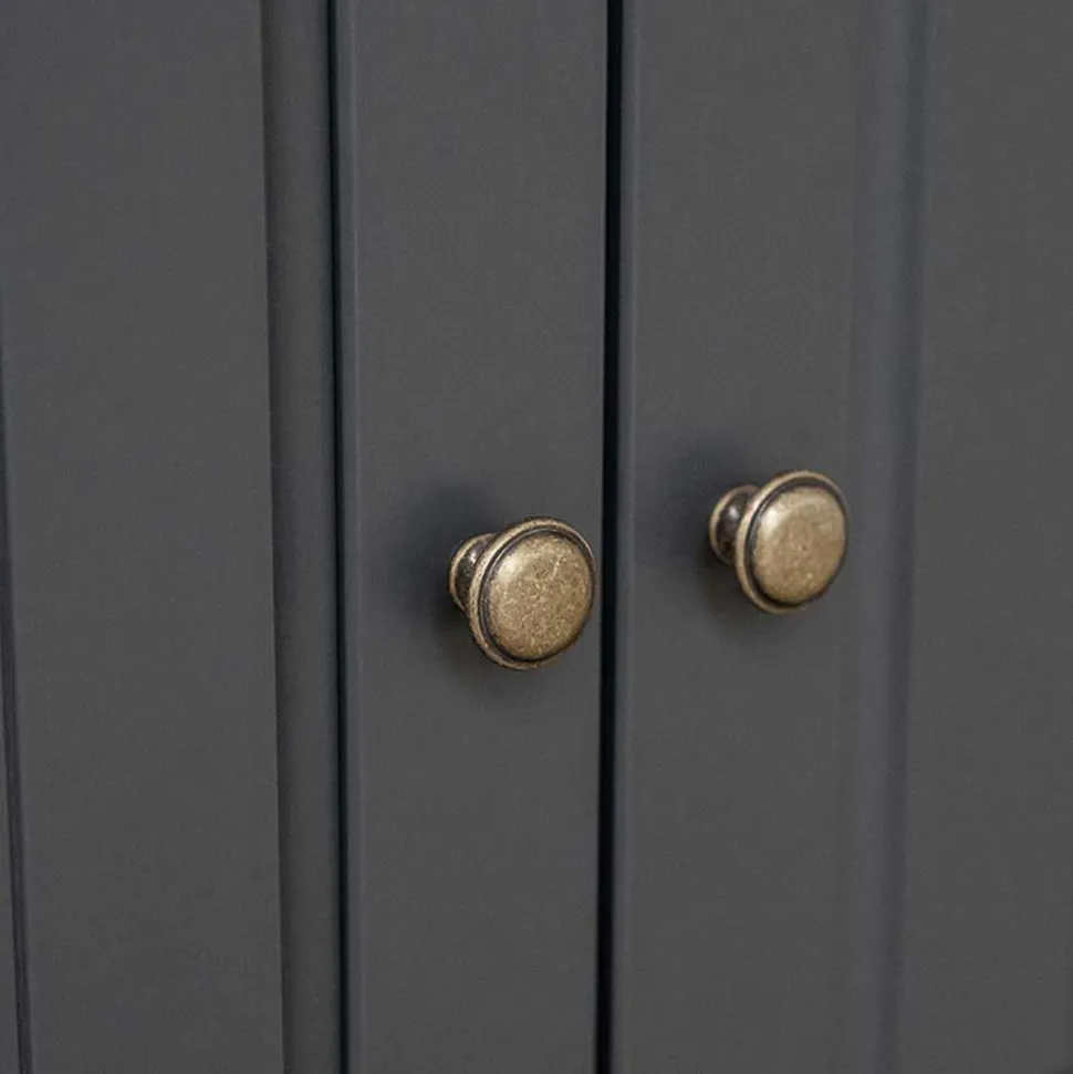 Landhaus Vitrinenschrank in Grau und Eiche - Witenga