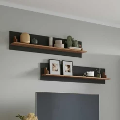 Landhaus Wandboard in Grau und Kiefer - Eromsia (2er Set)