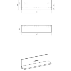 Landhaus Wandboard in Weiß & Anthrazit - Eture