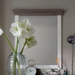 Landhaus Wandspiegel Charmes in Weiß Grau