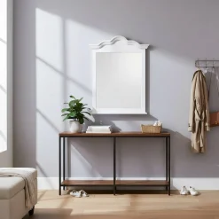 Landhaus Wandspiegel in Weiß Laburita Holzrahmen Kiefer