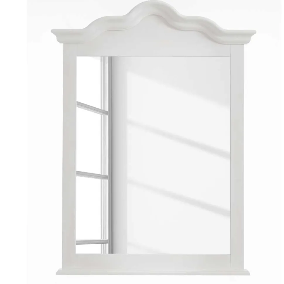 Landhaus Wandspiegel in Weiß Laburita Holzrahmen Kiefer