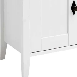 Landhaus Waschtischunterschrank in Weiß & Grau - Mirandesca