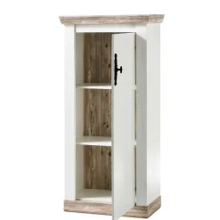 Landhaus Wohnmöbel Kombination Nedita in Weiß (vierteilig)