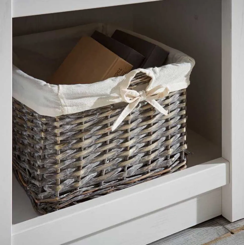 Landhaus Wohnzimmer Möbel in Weiß - Chelles (vierteilig)