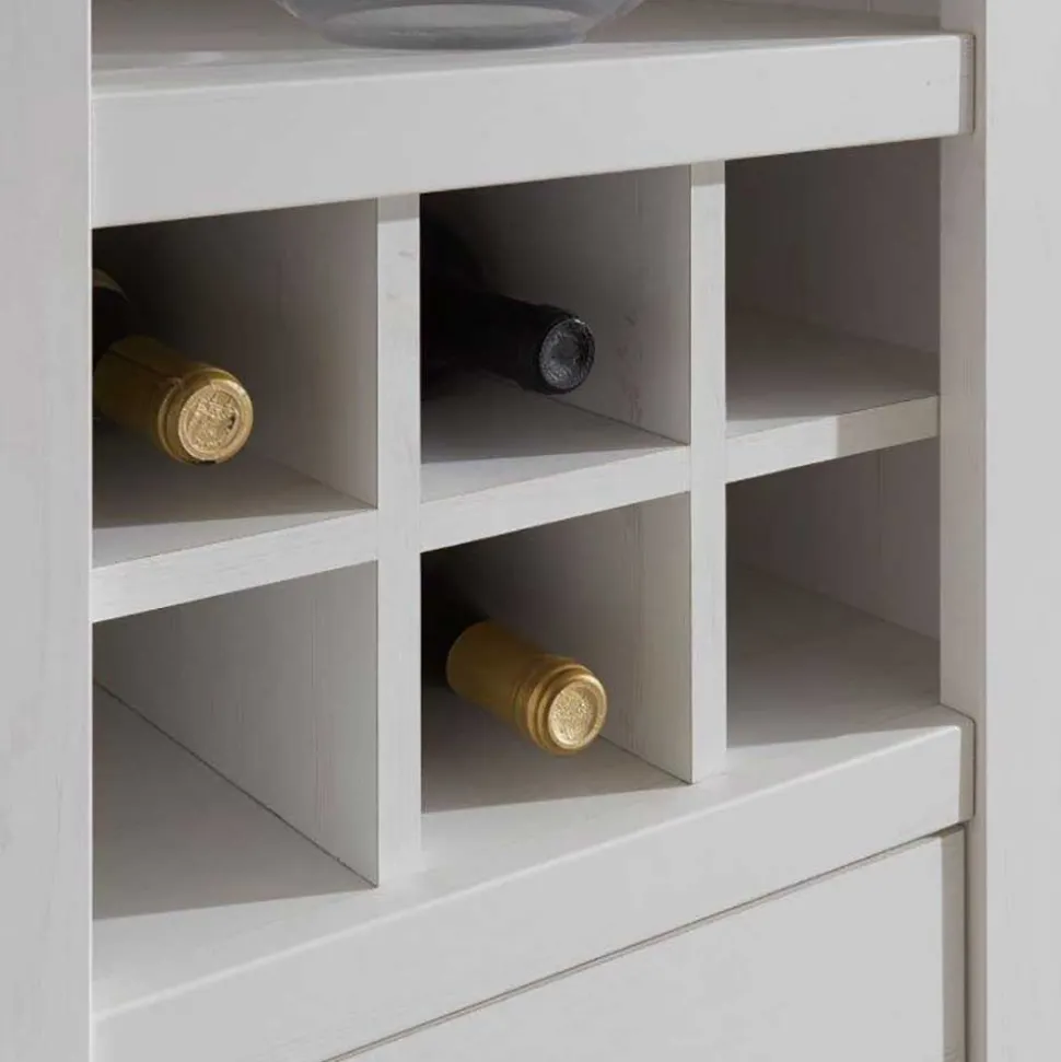 Landhaus Wohnzimmer Möbel in Weiß - Chelles (vierteilig)