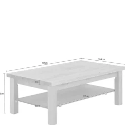 Landhaus Wohnzimmertisch in Natur & Grau - Ostanzia