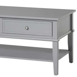 Landhaus Wohnzimmertisch in Grau lackiert - Yaniz