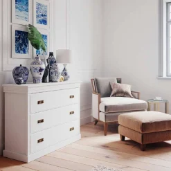 Landhauskommode in Weiß lackiert - Presto