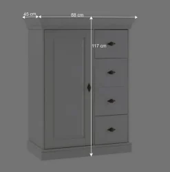 Landhausstil Kommode Cempino in Grau