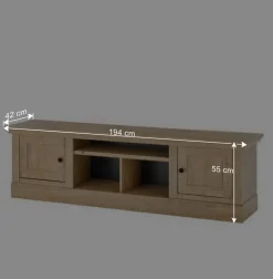 Landhaus-TV-Anbauwand Set - Hengas (dreiteilig)