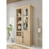 Landhaus-Vitrinenschrank in Eiche Gold - Hengas