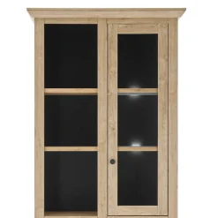 Landhaus-Vitrinenschrank in Eiche Gold - Hengas