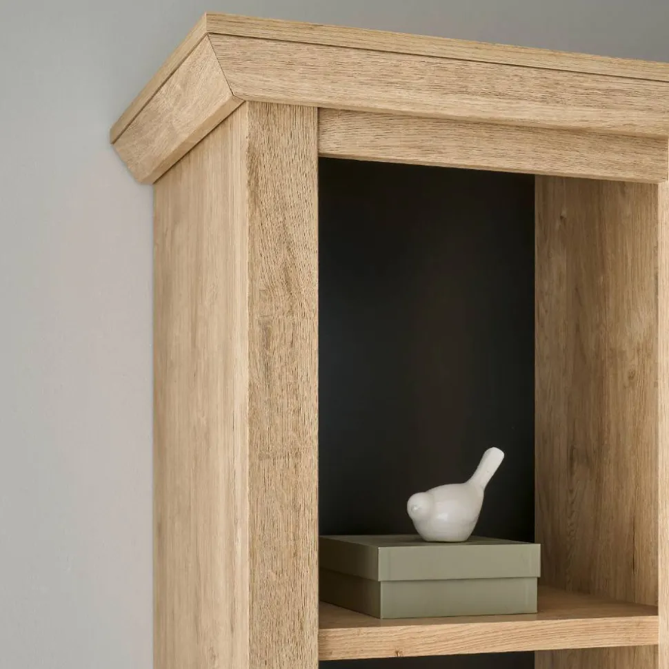 Landhaus-Vitrinenschrank in Eiche Gold - Hengas