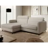 L-Design Bettsofa in Taupe Stoffbezug - Gravanti