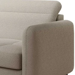 L-Design Bettsofa in Taupe Stoffbezug - Gravanti