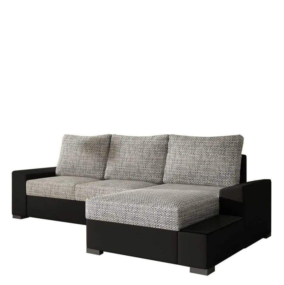 L-Design Schlafcouch in Beigegrau und Schwarz - Rosch