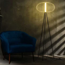 LED Standleuchte in Messingfarben - Poro