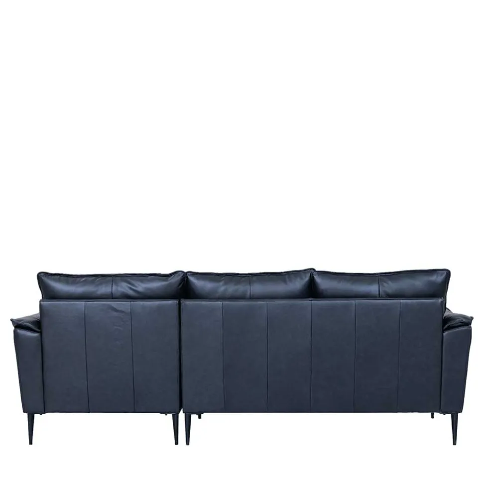 Leder Ecksofa in Schwarz - Lagon