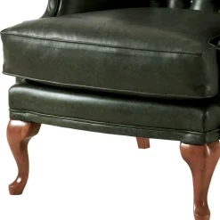 Leder Ohrensessel in Oliv Grün - Chesterfield - Jaiko