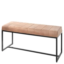 Leder Polsterbank in Braun - Eccossi