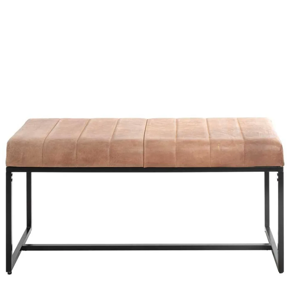 Leder Polsterbank in Braun - Eccossi