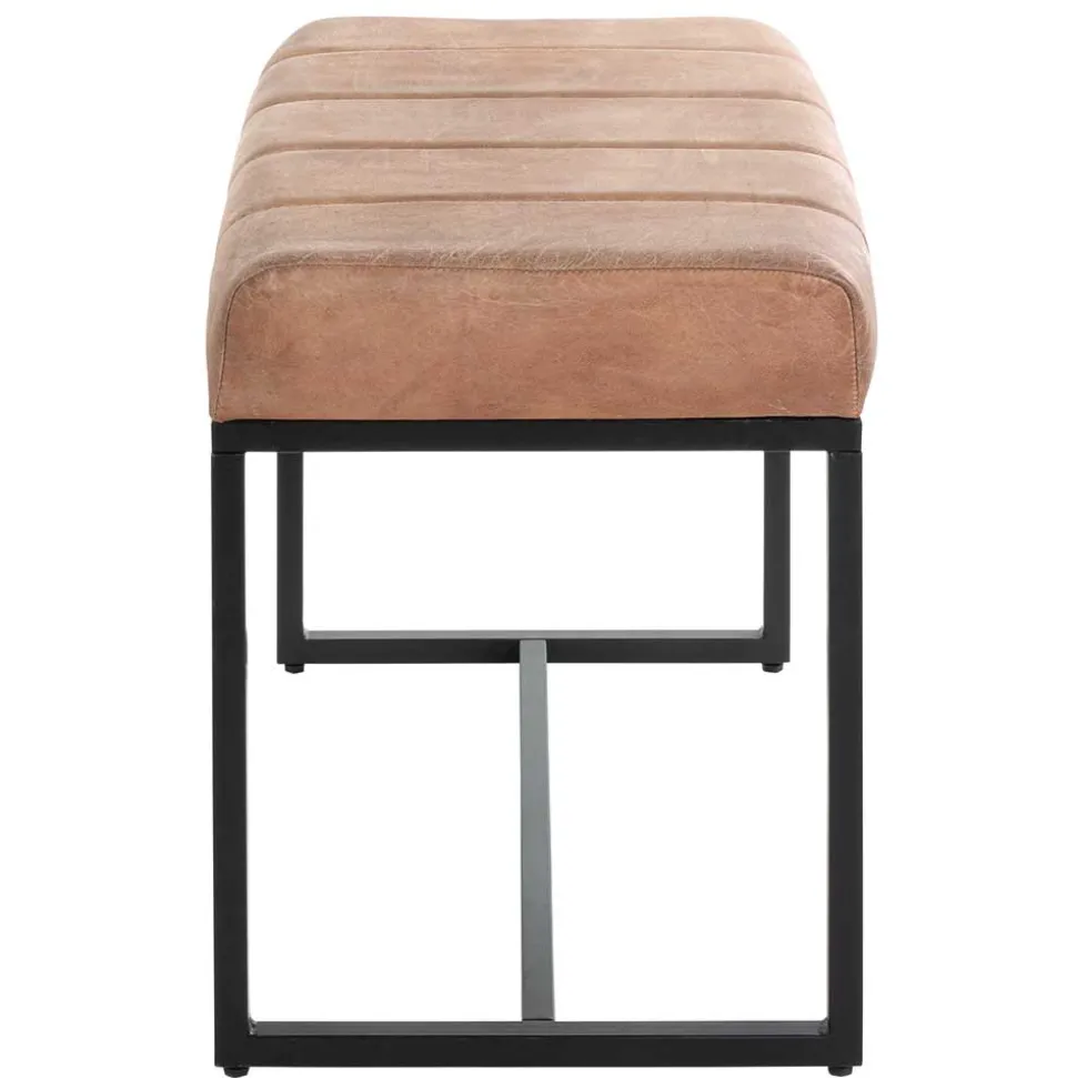 Leder Polsterbank in Braun - Eccossi