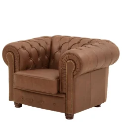 Leder Polstersessel im Chesterfield Look - Gonron